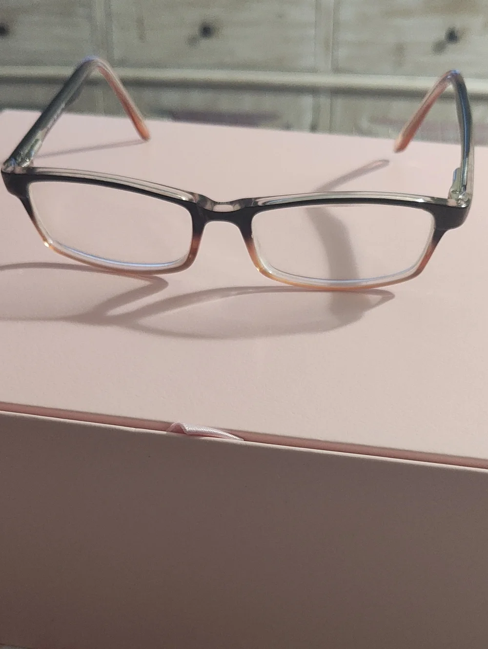 Women Rectangle Eyeglass Frames - Ambra Black To Brown . Very Small Rectangle